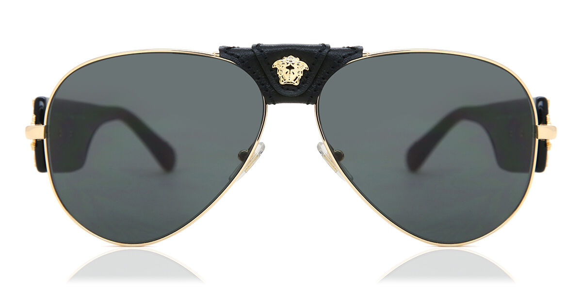 Image of Versace VE2150Q 100287 62 Lunettes De Soleil Homme Dorées FR