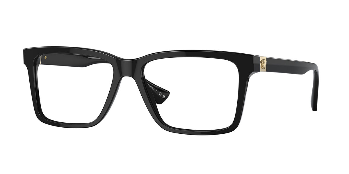 Image of Versace VE3328F Asian Fit GB1 56 Czarne Męskie Okulary Korekcyjne PL