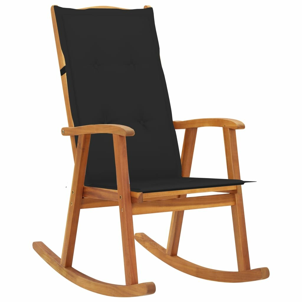 Image of VidaXL Rocking Chair with Cushions Solid Acacia Wood for Bedroom Living Room