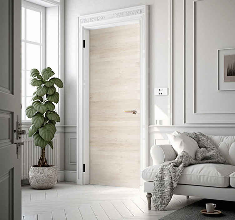 Image of Vinilo decorativo para puerta madera clara