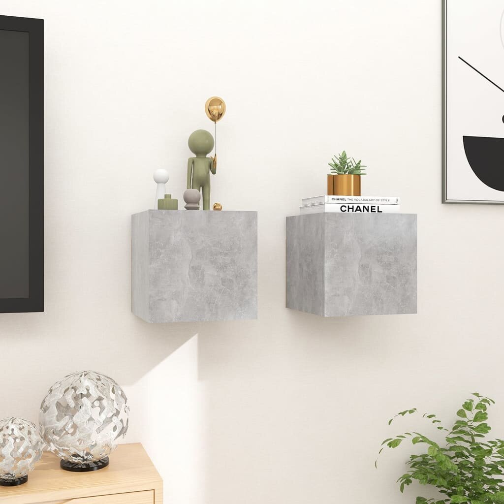 Image of Wall Mounted TV Cabinets 2 pcs Concrete Gray 12"x118"x118"