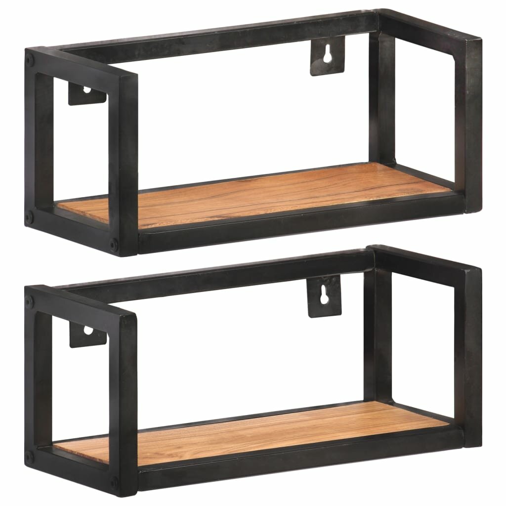 Image of Wall Shelves 2 pcs 157" Solid Acacia Wood