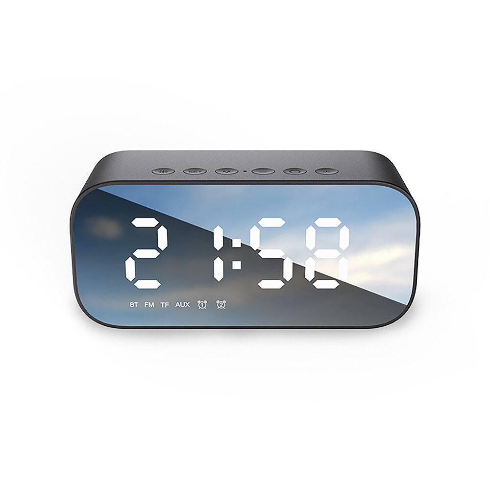 Image of Wireless bluetooth50 Speaker 1200mAh Battery Alarm Clock 6D Bass Surround Three Brightness Modes HD Call FM Radio Sound