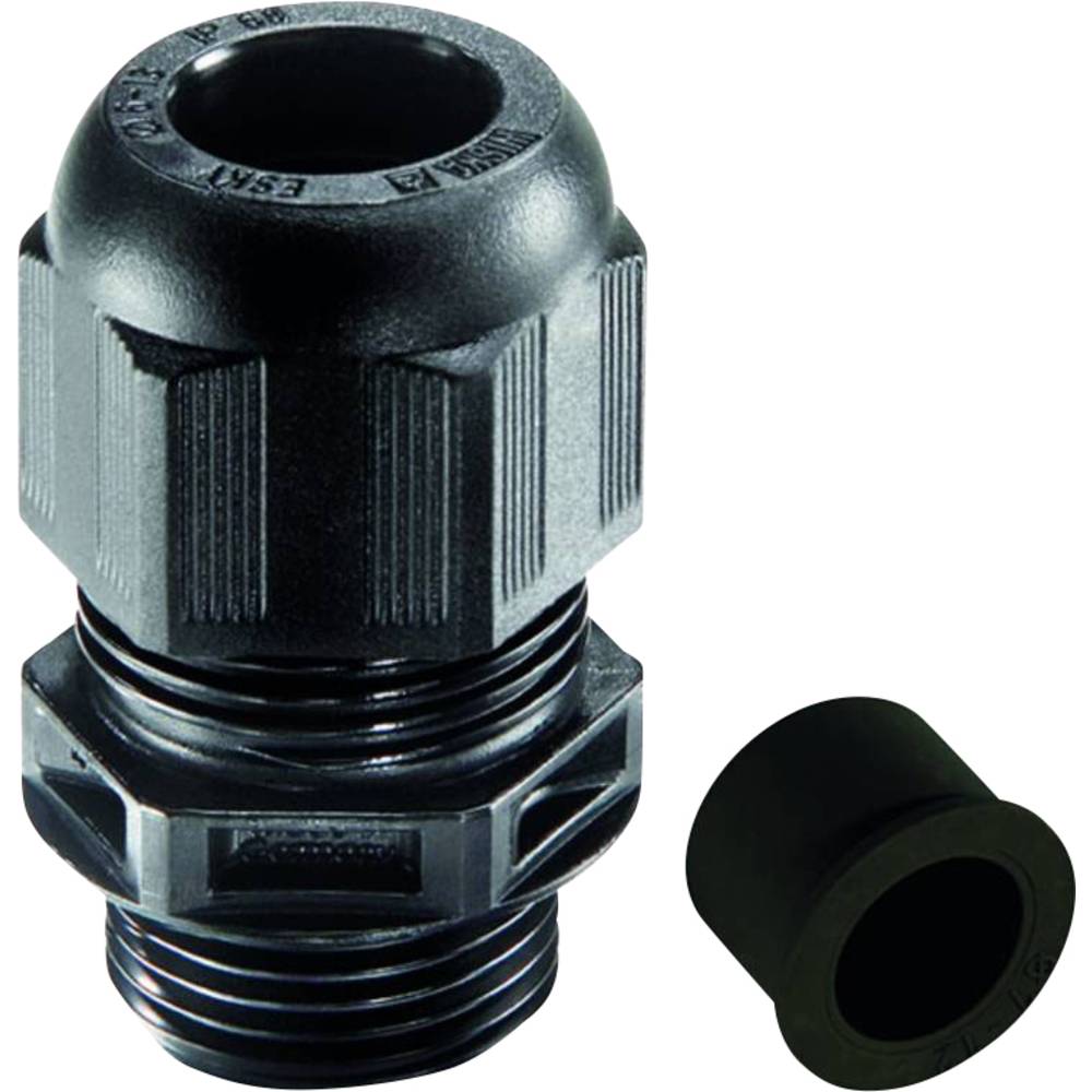 Image of Wiska 10101984 Cable gland shockproof with strain relief with seal 1/2 NPT Polyamide Black (RAL 9005) 50 pc(s)