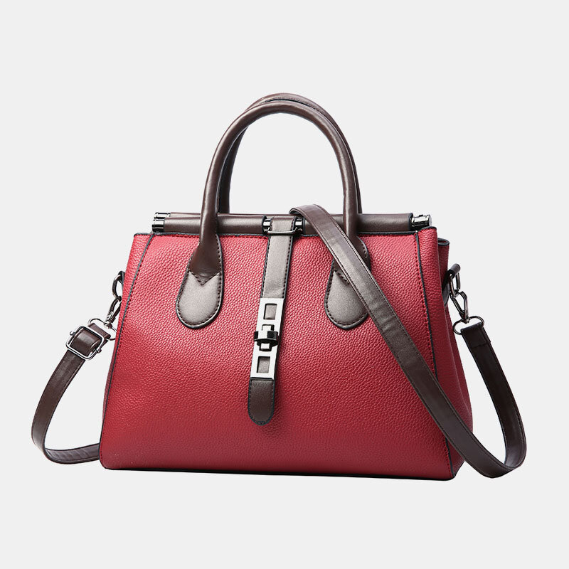Image of Women PU Leather Fashion Casual Medium Capacity Solid Color Multi-carry Handbag Crossbody Bag Shoulder Bag