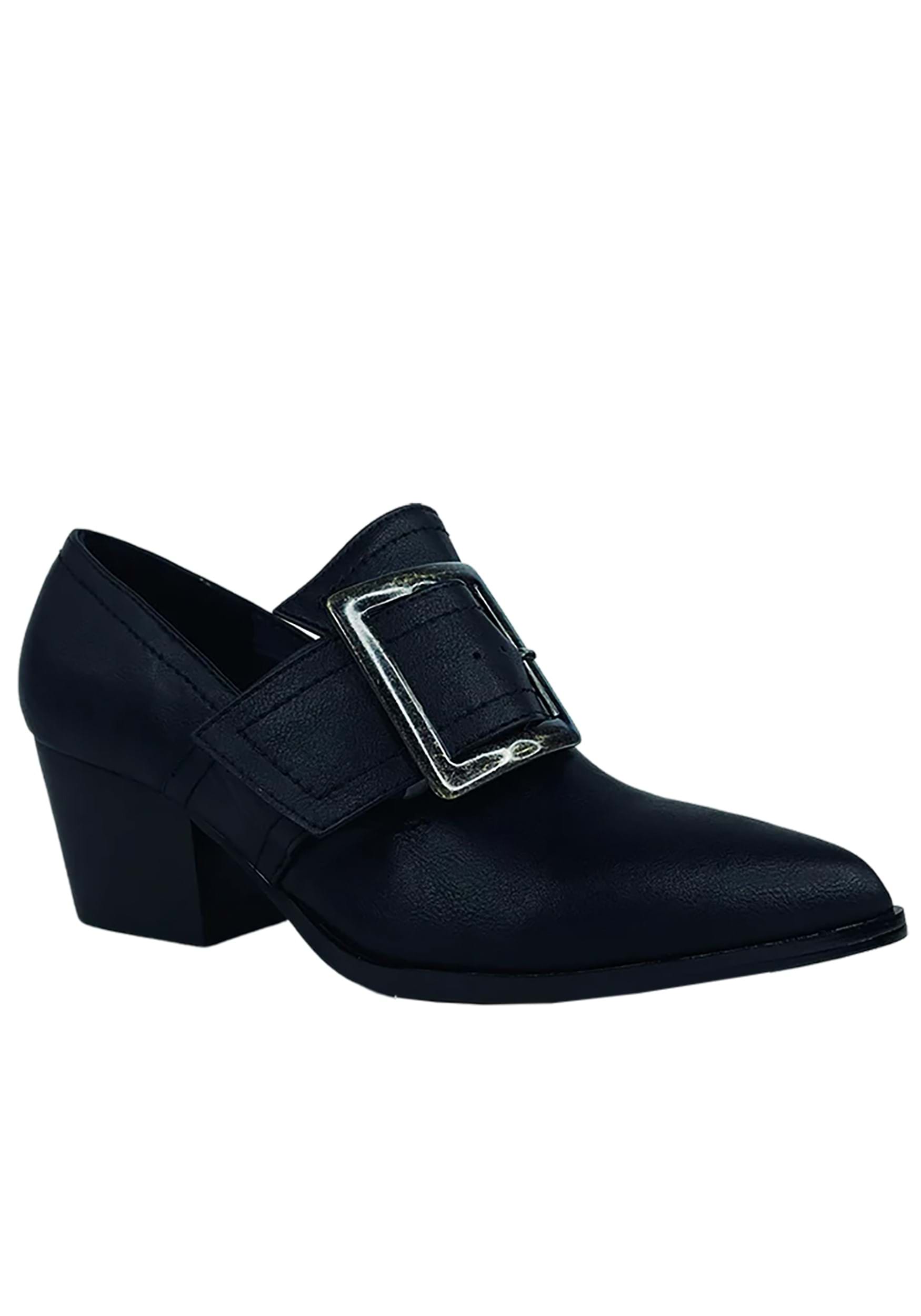 Image of Women's Black Matte Pilgrim Shoes ID SVGRIMMHEELBLACK-7