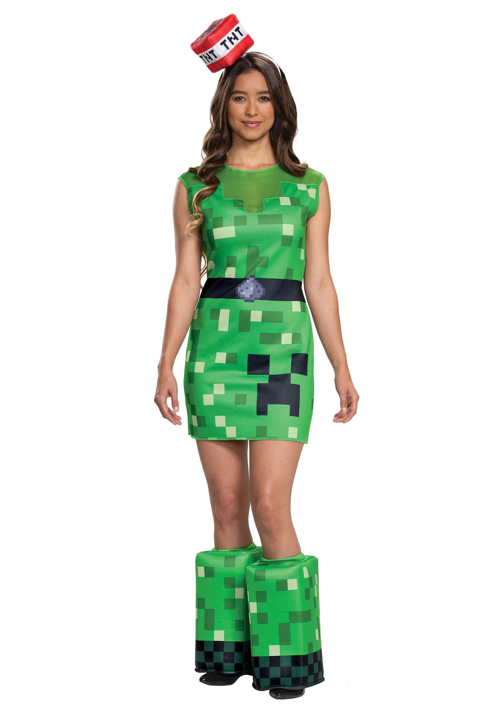 Image of Women's Minecraft  Creeper Costume ID DI67741-L