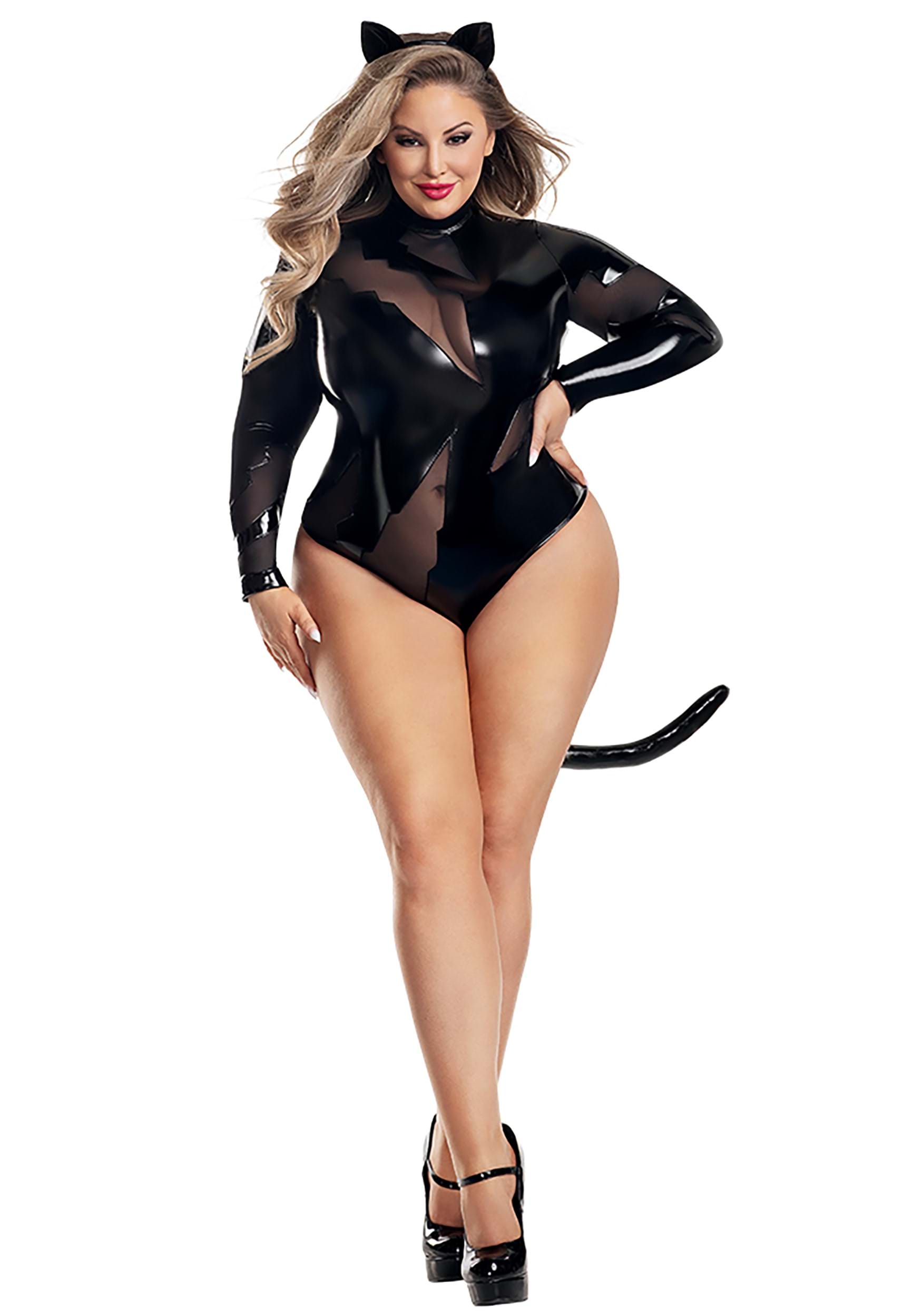 Image of Women's Plus Size Cat Scratch Fever Costume ID PKPK2255XL-1X