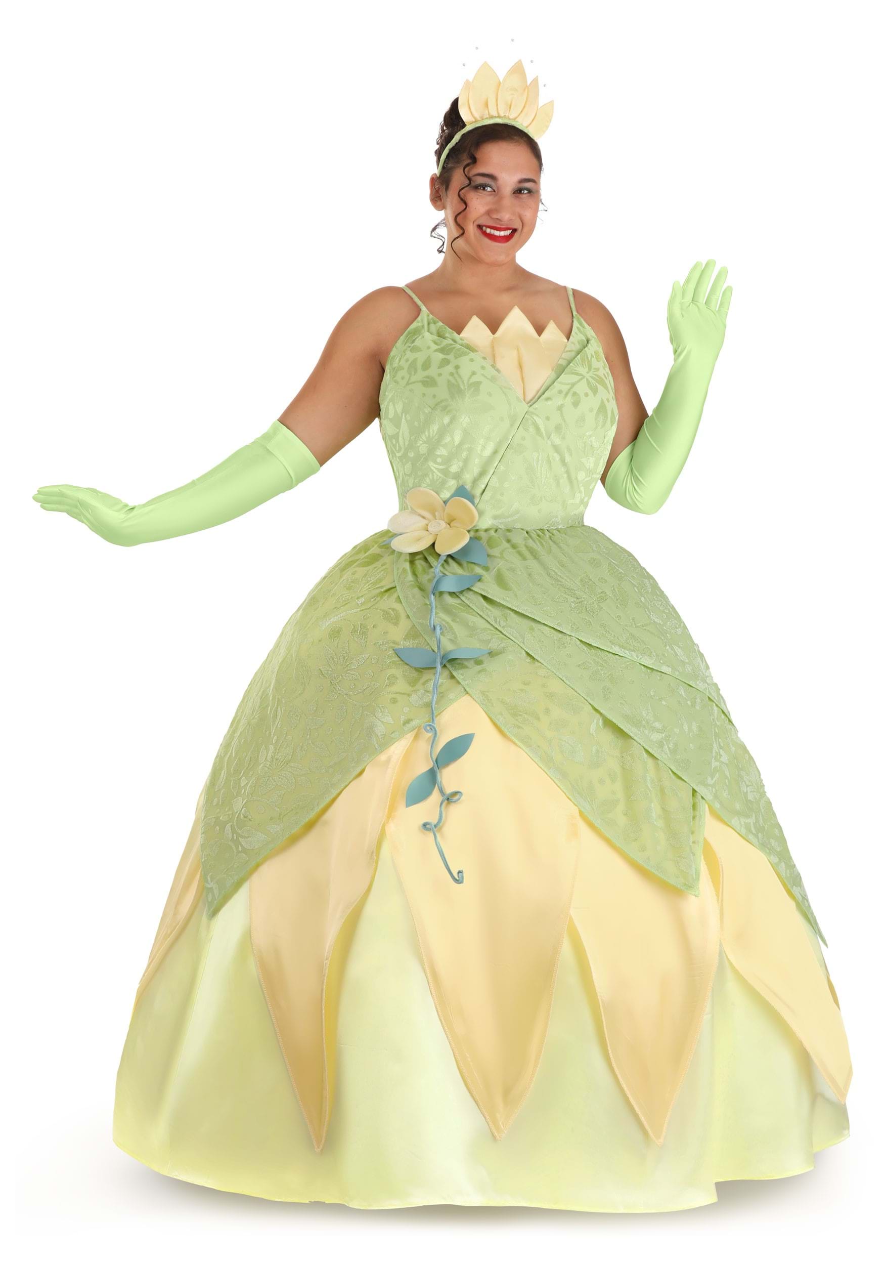 Image of Women's Plus Size Deluxe Disney Princess and the Frog Tiana Costume ID FUN3316PL-2X
