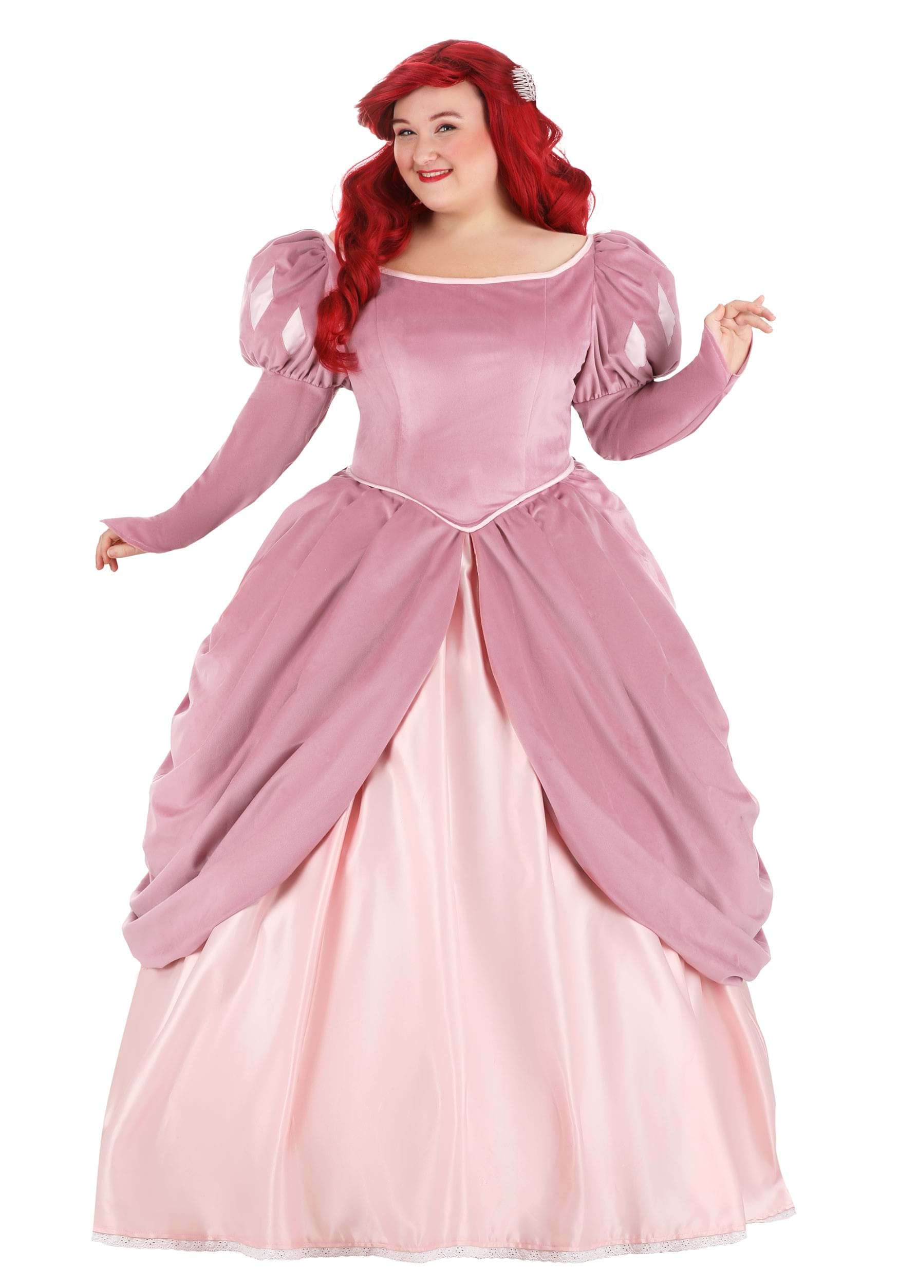 Image of Women's Plus Size Disney Pink Dress Ariel Costume Dress ID FUN4697PL-3X