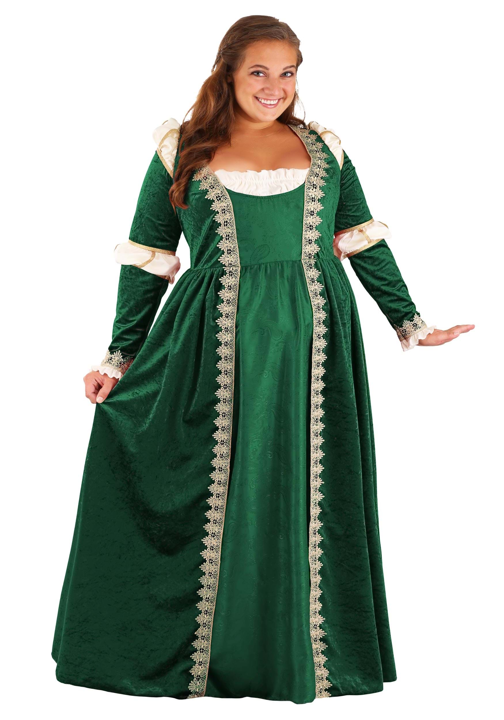 Image of Women's Plus Size Emerald Maiden Costume ID FUN1595PL-1X