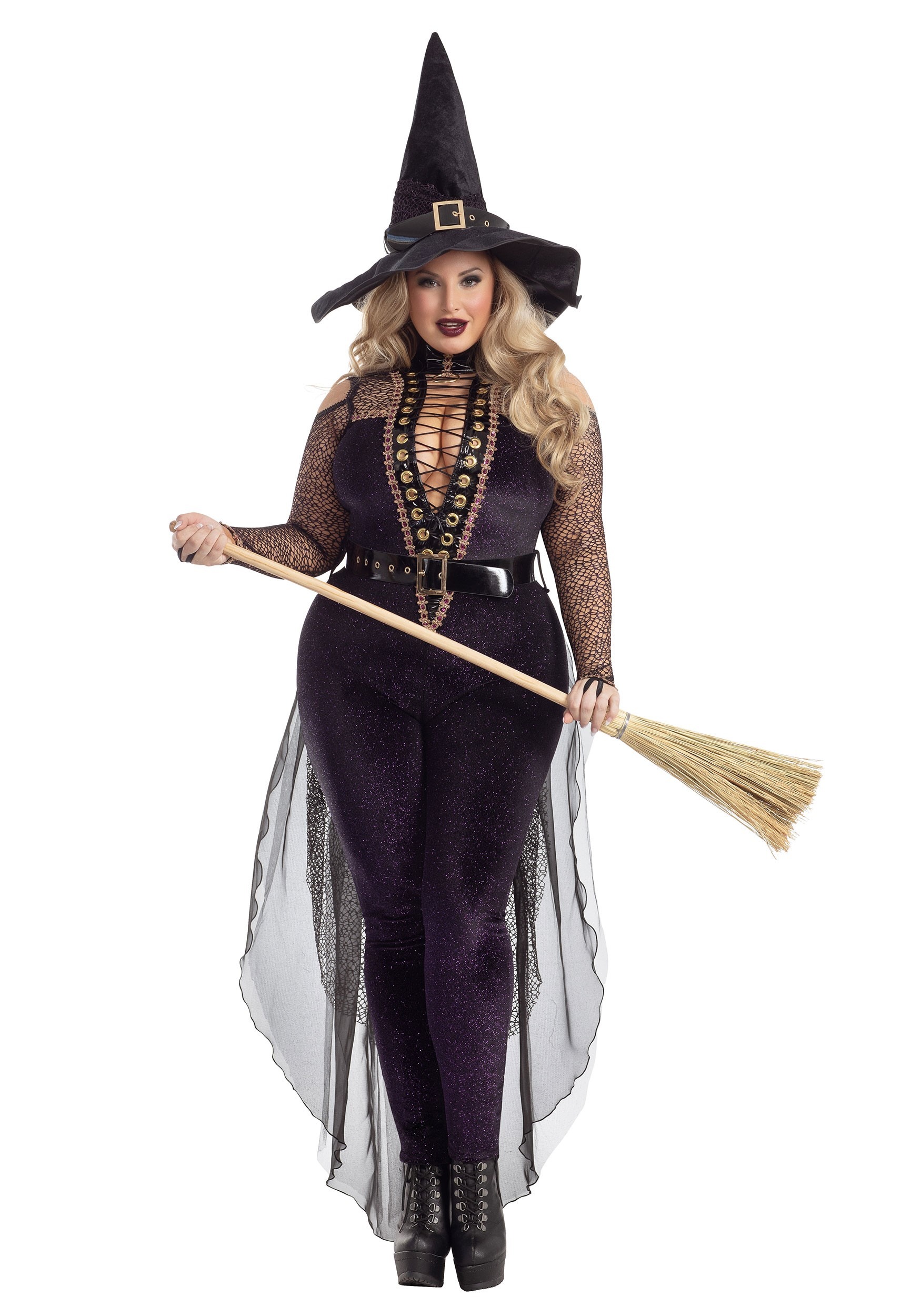 Image of Women's Plus Size Midnight Violet Witch Costume ID PKPK2050XL-4X