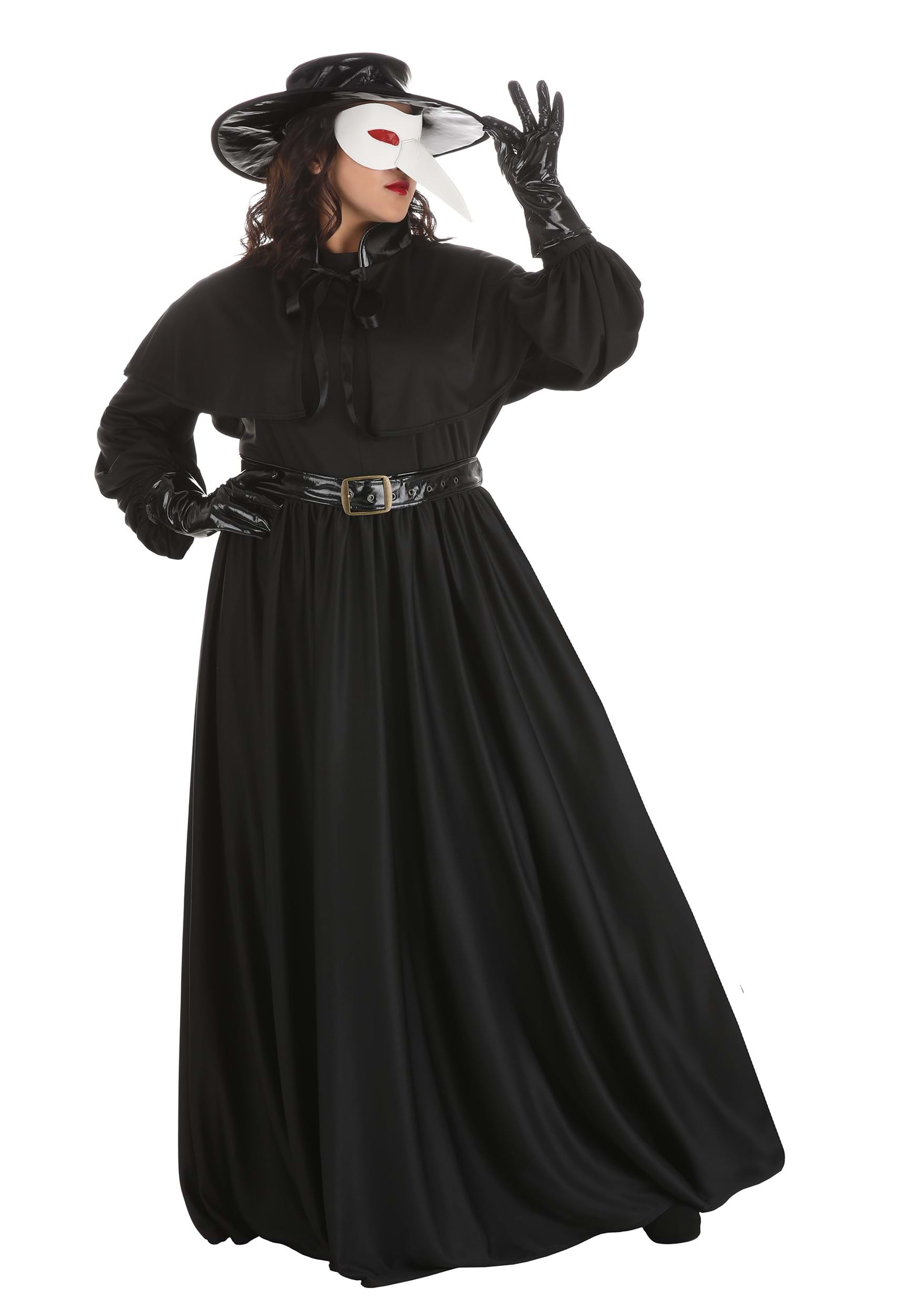 Image of Women's Plus Size Plague Doctor Costume | Scary Plus Size Costumes ID FUN7139PL-3X