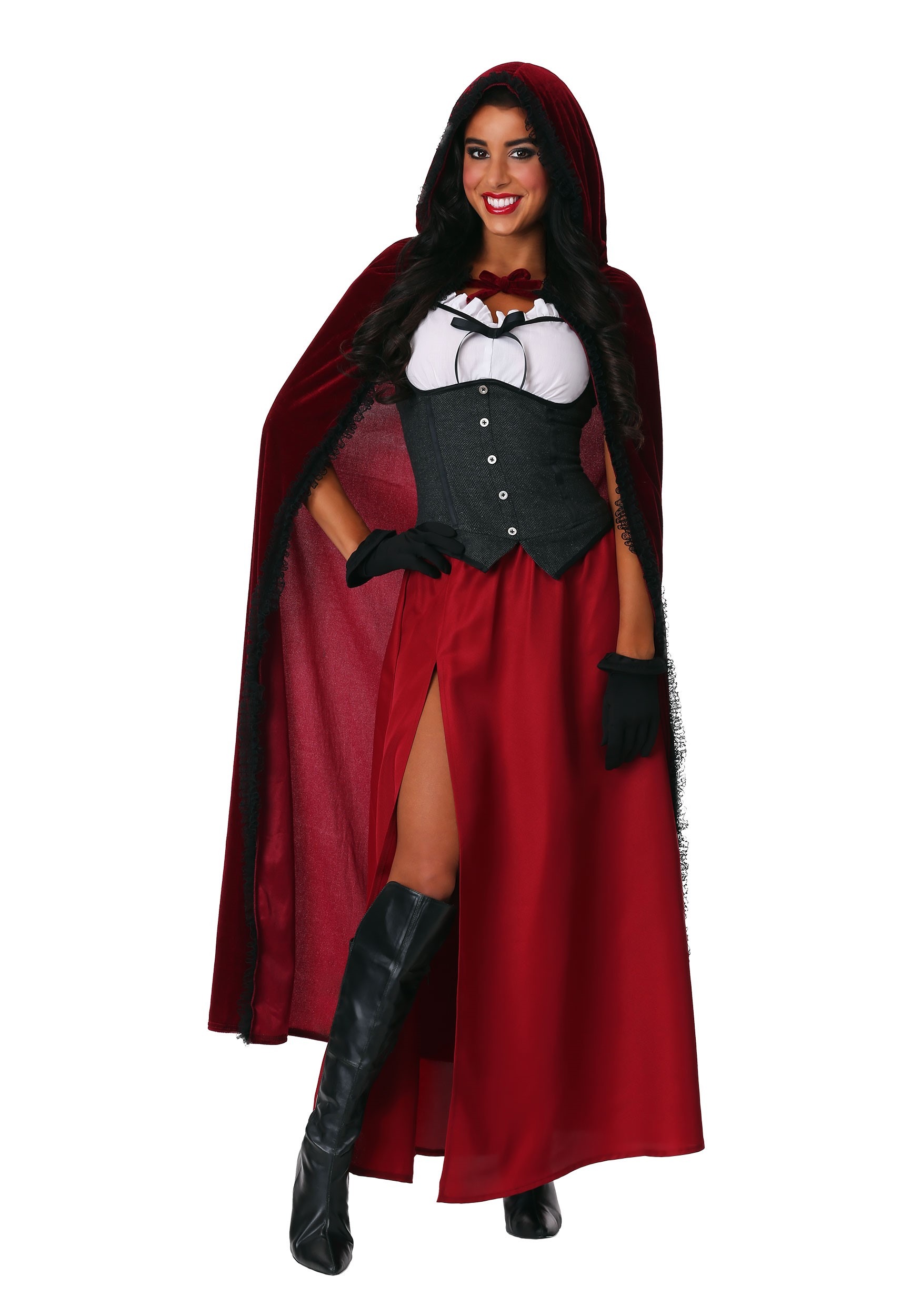 Image of Womens Plus Size Ravishing Red Riding Hood Costume ID FUN0348PL-1X