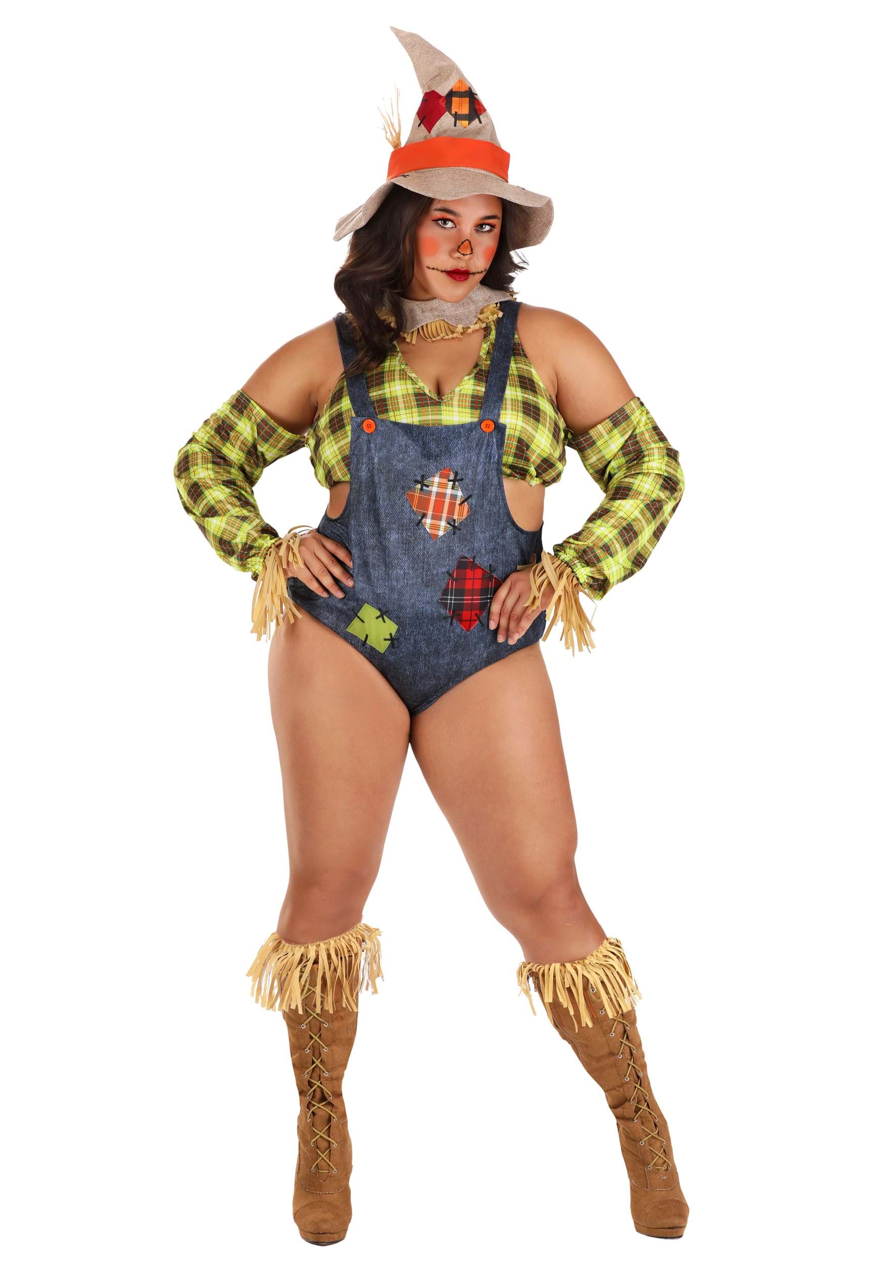 Image of Women's Plus Size Sexy Country Scarecrow Costume | Scarecrow Costumes ID FUN4829PL-2X