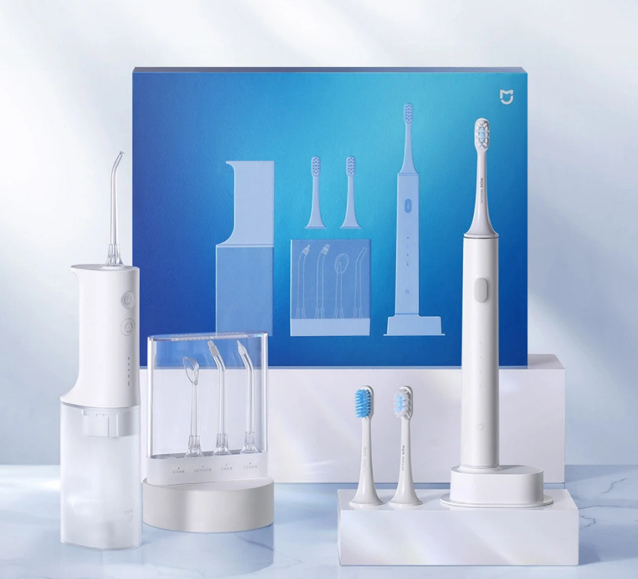 Image of Xiaomi Oral Cleaning Kit T500 Sonic Electric Toothbrush Mijia Electric Oral Irrigator Water Flosser With 3 Replaceable T