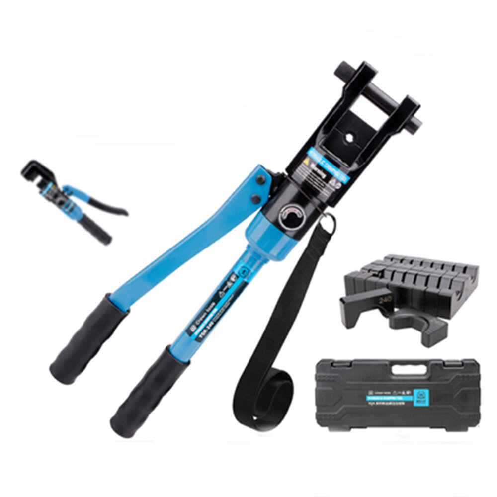 Image of YQK-120/240/300 Blue Manual Hydraulic Pliers Crimp Wire Cutter Crimping Stripper Crimping Tools Electrician Multifunctio