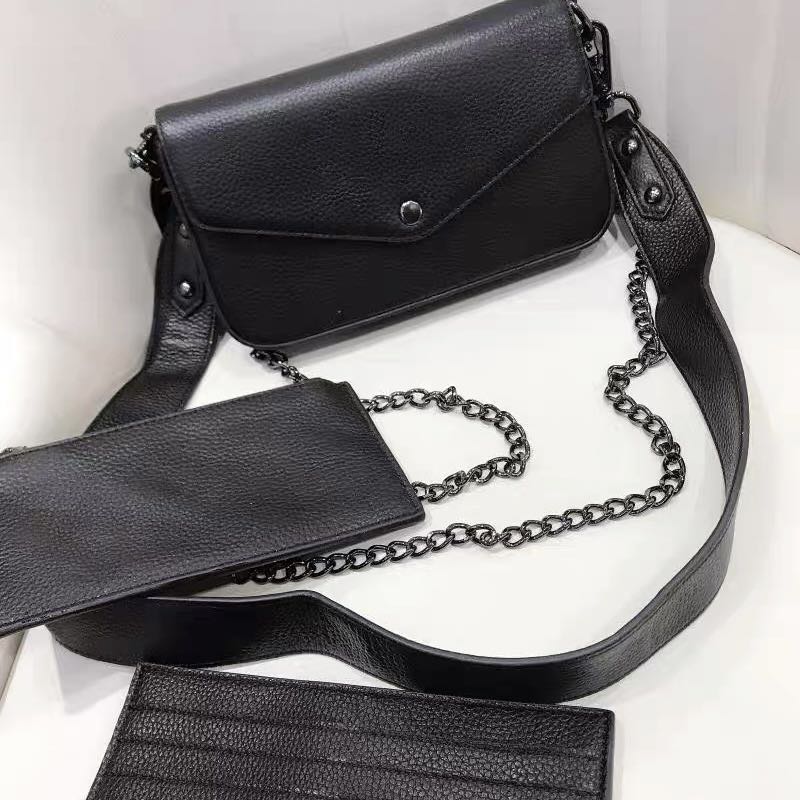Image of dicky0750 Leather clutch handbags for women Evening Bags fashion chain purse lady shoulder handbag presbyopic crossbody mini messenger bag c