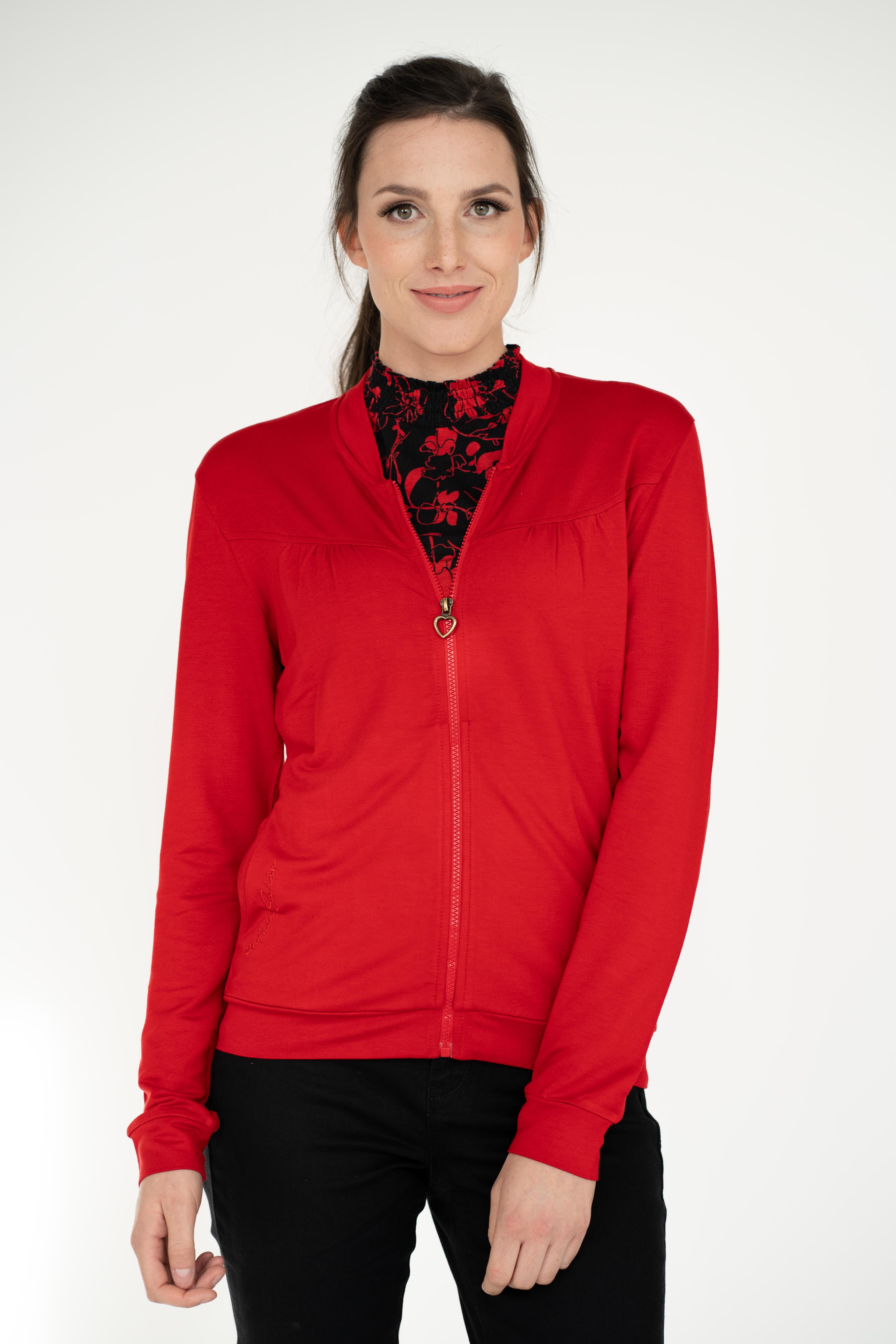 Image of einfach Schön Sweatjacke Ruby rot