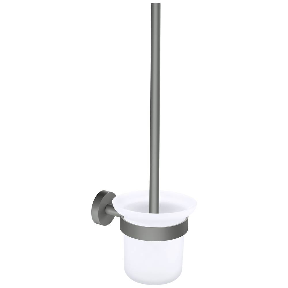 Image of tesa MOON GREY Toilet brush and holder Adhesive Metal