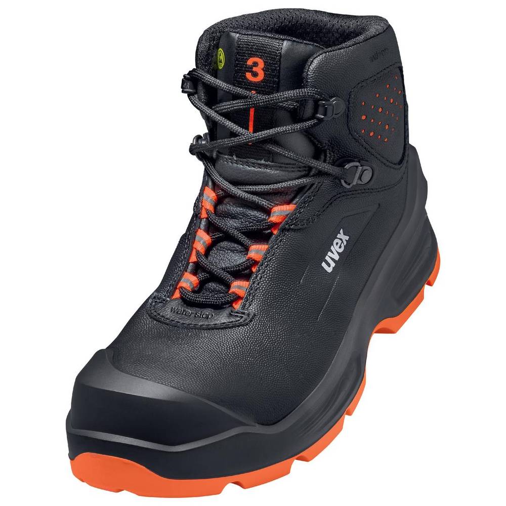 Image of uvex 3 6873143 Safety work boots S3 Shoe size (EU): 43 Black Orange 1 Pair