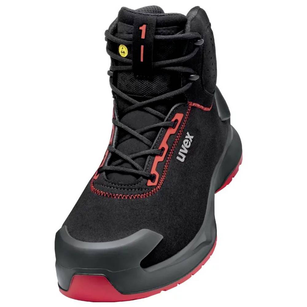 Image of uvex S3L PUR W11 6804249 Safety work boots S3L Shoe size (EU): 49 Black Red 1 Pair
