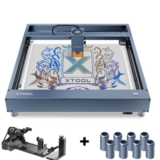 Image of xTool D1 Pro 20W Laser Engraver With Raisers and RA1 Rotary Roller Higher Accuracy Diode DIY Laser Engraving Cutting Mac