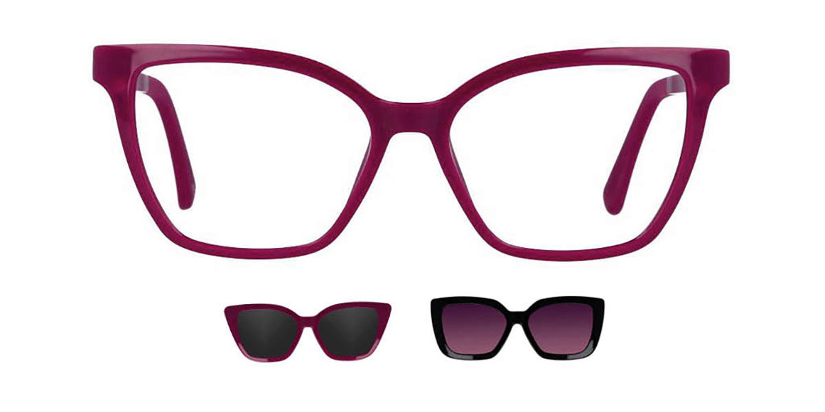 Image of Óculos de Grau Gatinho Clip-On Plástico Vermelhos - Luz Anti Azul - SmartBuy Collection BRLPT