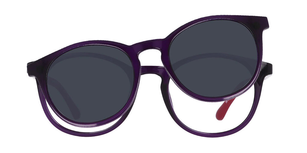 Image of Óculos de Grau Masculino Oval Clip-On Plástico Purple - Luz Anti Azul - SmartBuy Collection PRT