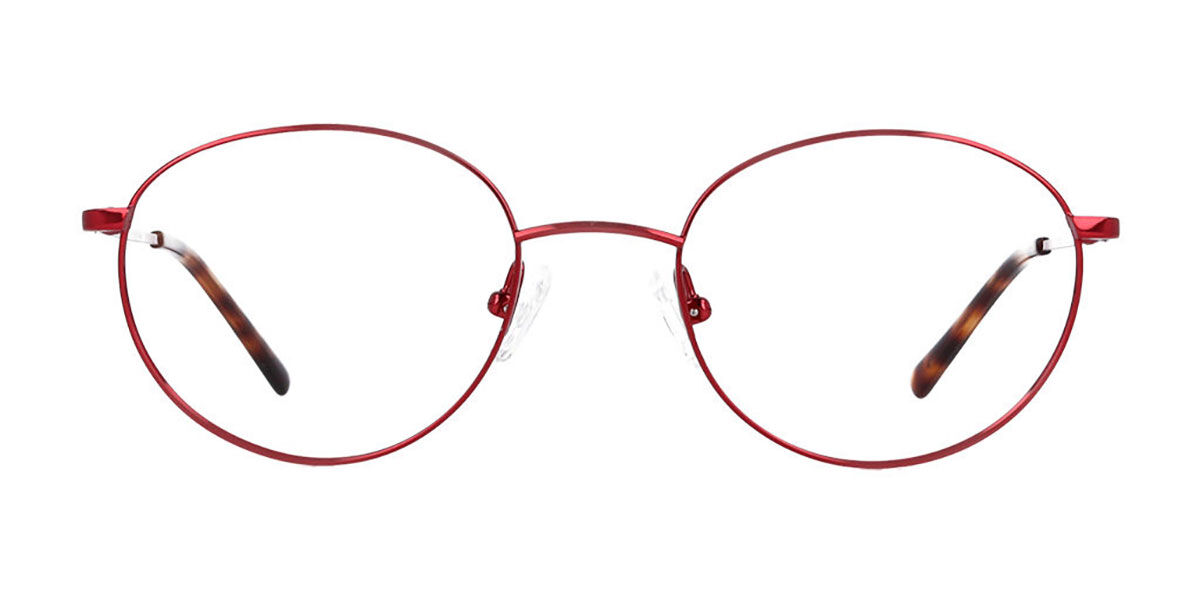 Image of Óculos de Grau Oval Aro Cheio Titânio Vermelhos - Luz Anti Azul - SmartBuy Collection BRLPT
